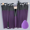 20-Piece Hypoallergenic Makeup Brush Set – Nylon Bristles Palm Brushes for Foundation, Blush, Eyeshadow, Brows & Lips, ABS Handle Travel Kit