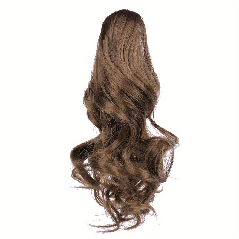 Clip-In Curly Ponytail Hair Extension – 11.8 in (30 cm) Loose Wave Claw Clip, Synthetic High-Temp Fiber for Women