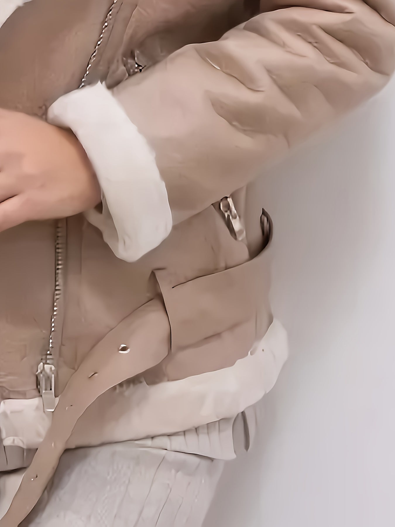 Women's PU Leather Motorcycle Jacket with Faux Fur Collar — Fleece-Lined Black Zip-Up, All-Season Casual