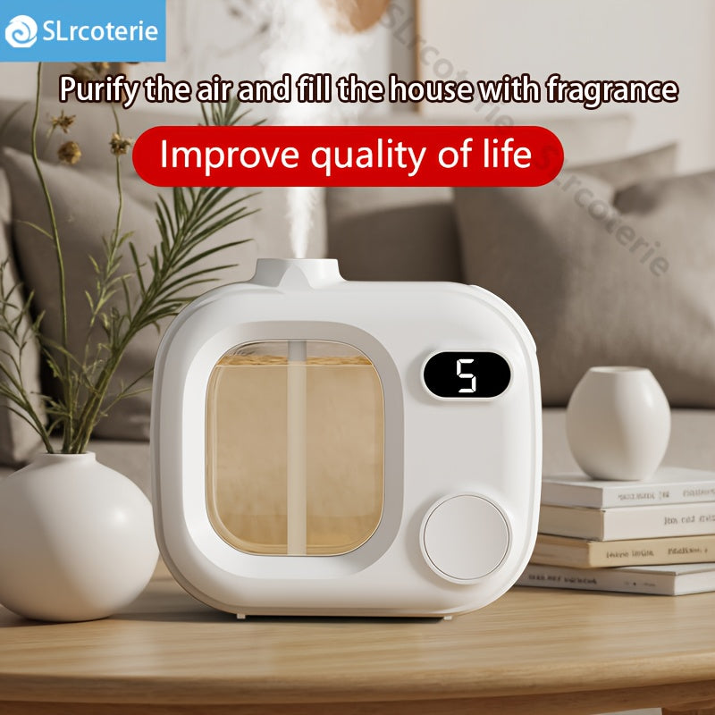 Portable Rechargeable Aroma Diffuser — One-Button, 5-Speed Adjustable Timer, USB Charging, Empty Bottle for Essential Oils & Perfume