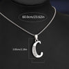 Silvery Alphabet Pendant Necklace (A-D) with Sparkling Stones - Stainless Steel Initial Necklace, Personalized Gift
