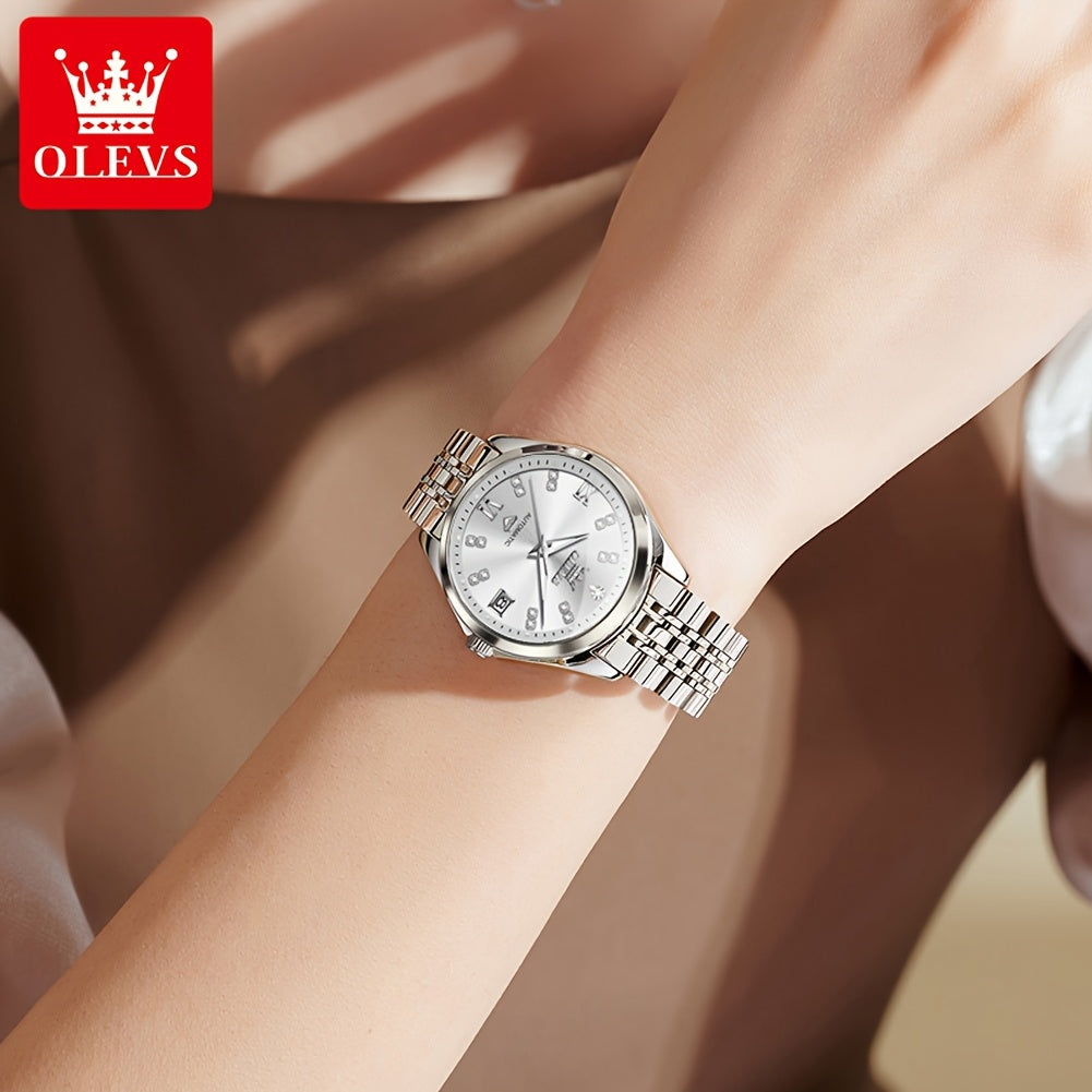 OLEVS Stainless Steel Automatic Mechanical Women's Watch Luminous Classic Luxury Wristwatch