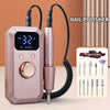 Rechargeable Portable Electric Nail Drill Kit with 20+ Grinding Heads - Cordless Nail Art Polisher for Home & Salon (Pink, Purple)