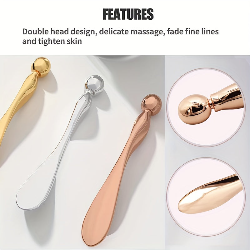 2-Pack Metal Eye Cream Applicator & Facial Roller Massage Wand - Reduce Puffiness, Eye Massage Tool