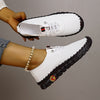 Handmade Women's Penny Loafers - All-Season Round Toe Casual Shoes with PU Upper and Rubber Sole (Black, Brown)