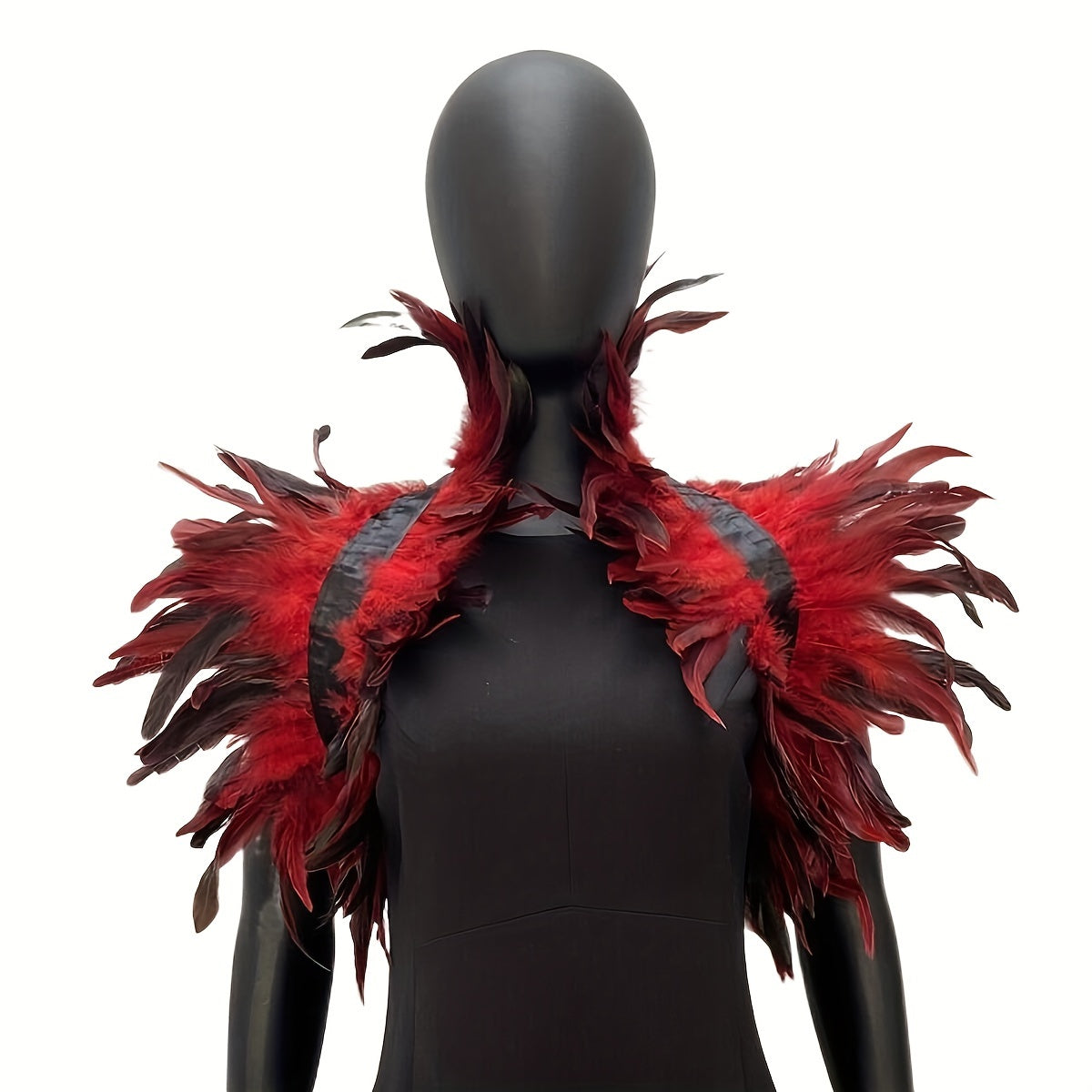 Women's Gothic Faux Feather Collar Cape Shawl — Elegant Party, Prom & Halloween Cosplay Wrap (Multiple Colors)