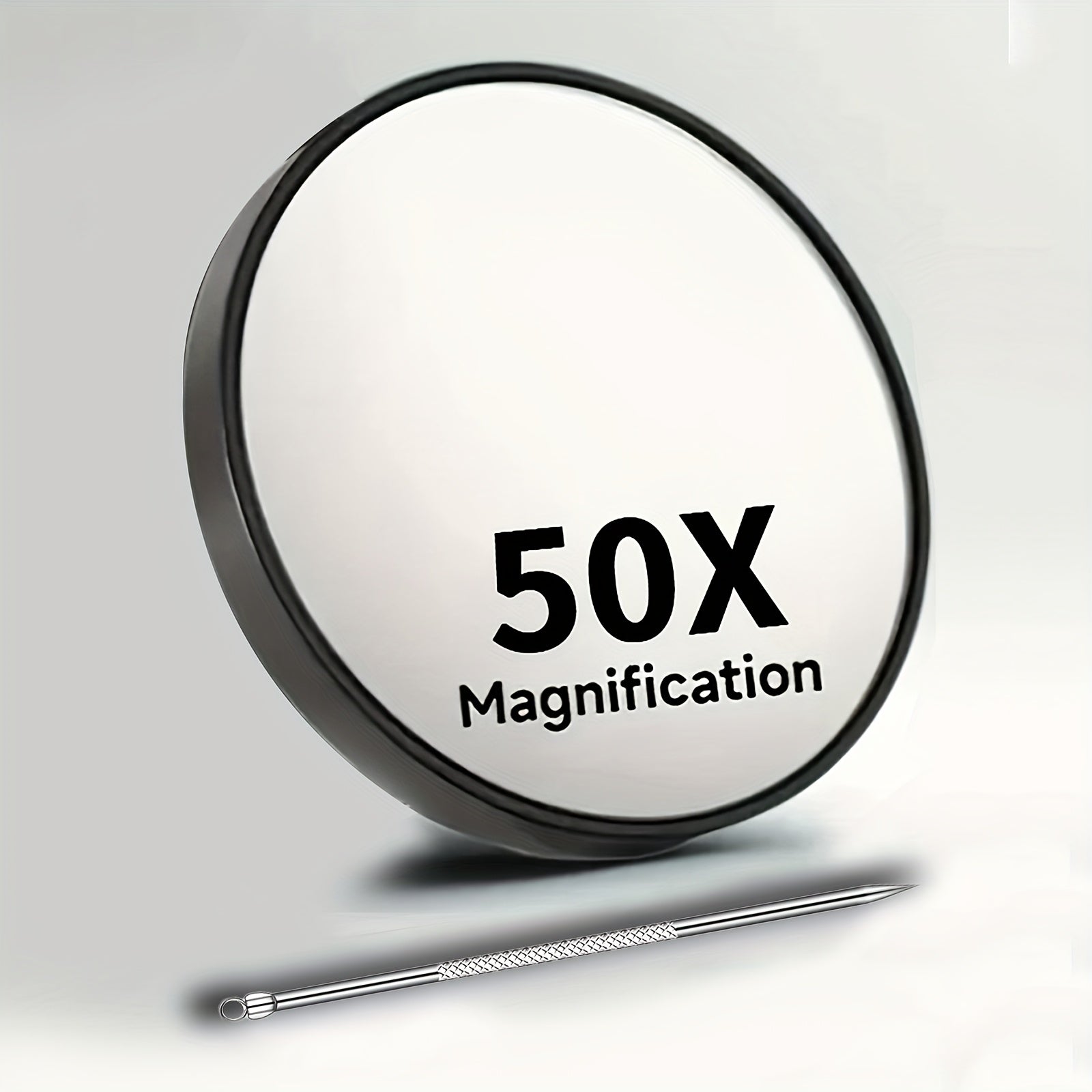 50x Magnifying Suction Cup Makeup Mirror - Battery-Free Compact Vanity Mirror for Makeup, Skincare, Contact Lens & Hair Removal