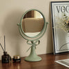 Elegant Wrought Iron Adjustable Tabletop Vanity Mirror – HD Rotating Makeup Mirror, Macaron Color Options