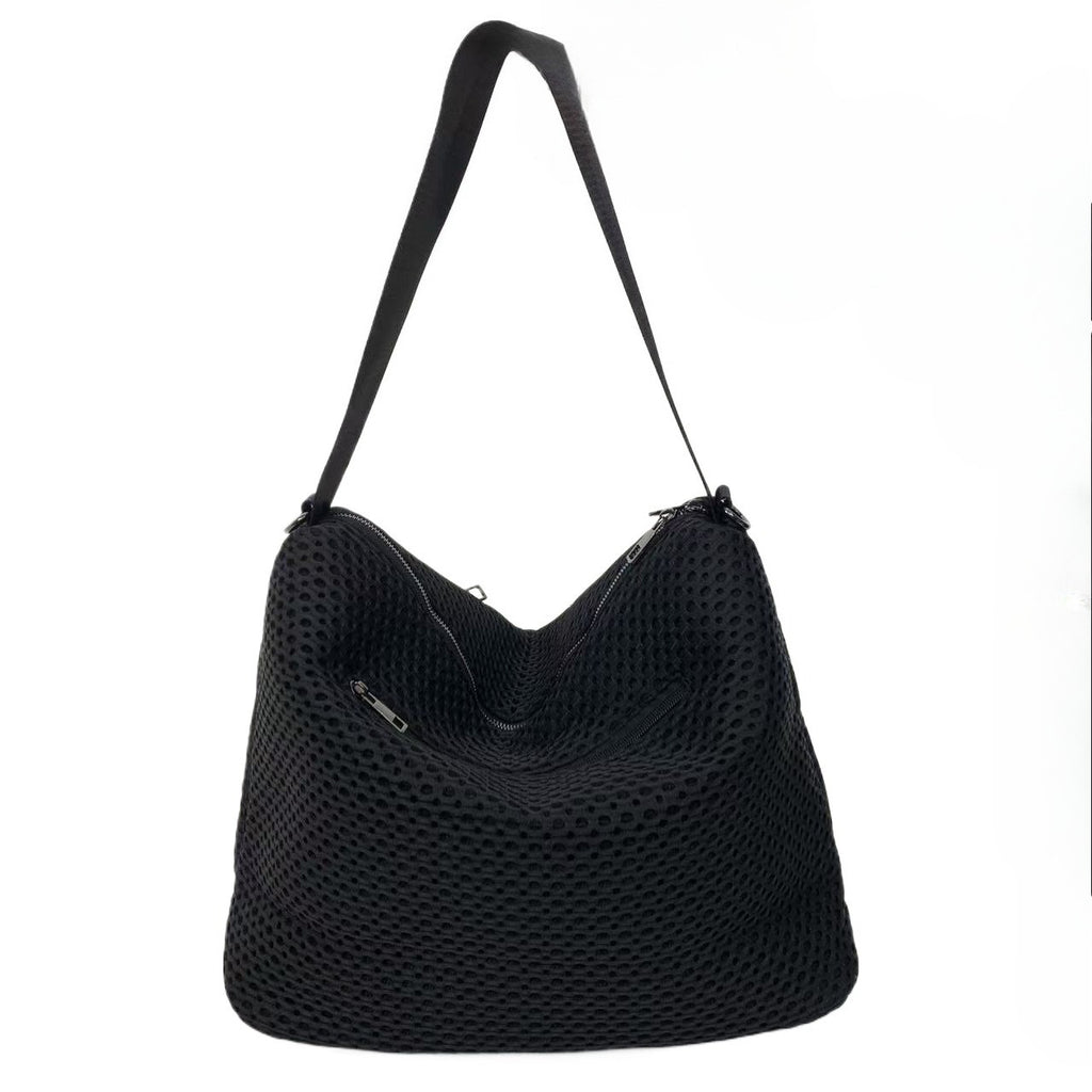 Y2K Retro Bucket Handbag for Women, Patchwork Street Fashion Front-Pocket Shoulder Bag, Large Capacity, Removable Strap