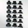 18-Pack Mini Black Frosted Square Hair Claws – Rubber Grip Small Hair Clips for Women