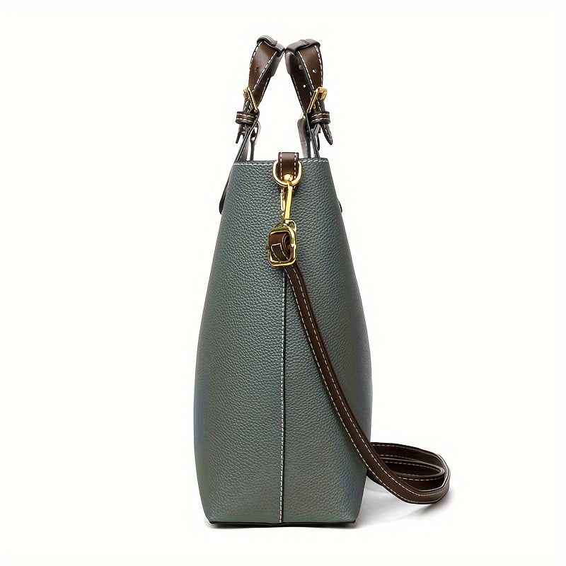 Elegant Women's Mini Bucket Bag – Lightweight PU Leather Handbag with Removable Strap, Zipper Closure & Painted Edge Detail