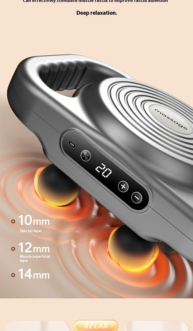 6-Head Percussion Massage Gun — Deep Tissue Massager, 44.1 lb (20 kg) Force, 9,600 RPM, 14 mm Travel, Rechargeable 1800mAh for Neck Back Legs Feet