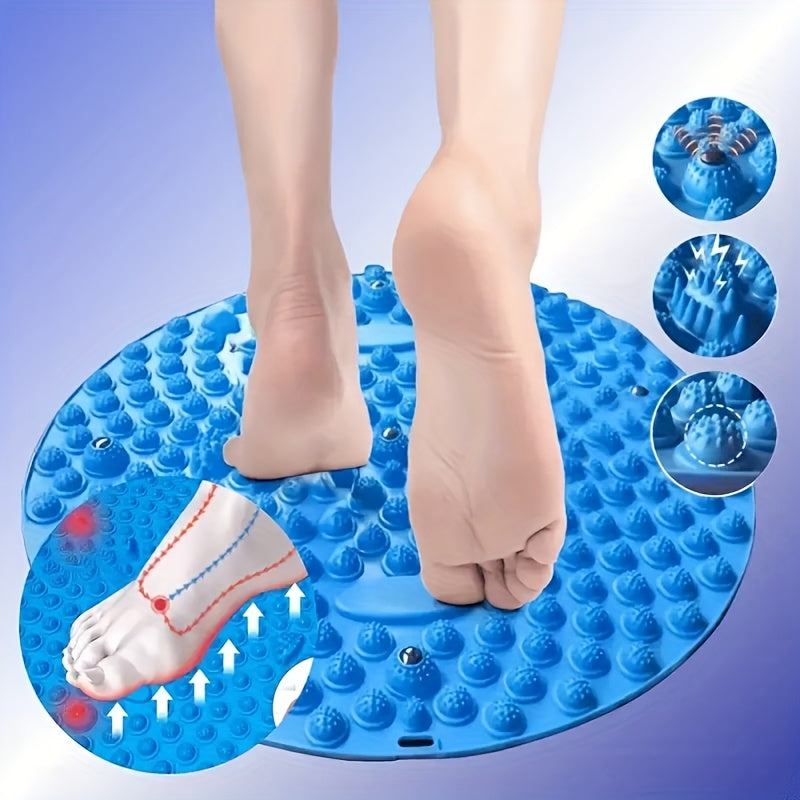 Biomagnetic Foot Massage Mat with 5 Large Magnets - Round Acupressure Acupoint Mat for Adults