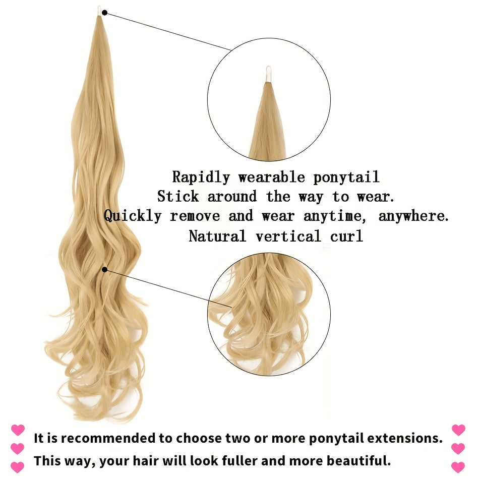 32-Inch (81 cm) Wrap-Around Curly Wavy Ponytail Extension Long Flexible Hairpiece for Women