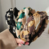 3-Pack Vintage Wide Fabric Headbands with Letter Print — Non-Slip Toothed Hairbands for Women, Birthday Gift Set