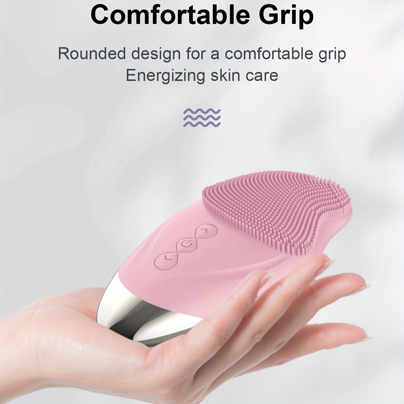 Electric Silicone Facial Cleansing Brush with Heated Eye Massager — USB Rechargeable 300mAh for Deep Exfoliation & Blackhead Removal (Men & Women)