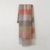 Women's Bohemian Plaid Tassel Scarf — Thick Faux Mohair Rainbow Shawl 240 cm (94.5 in)
