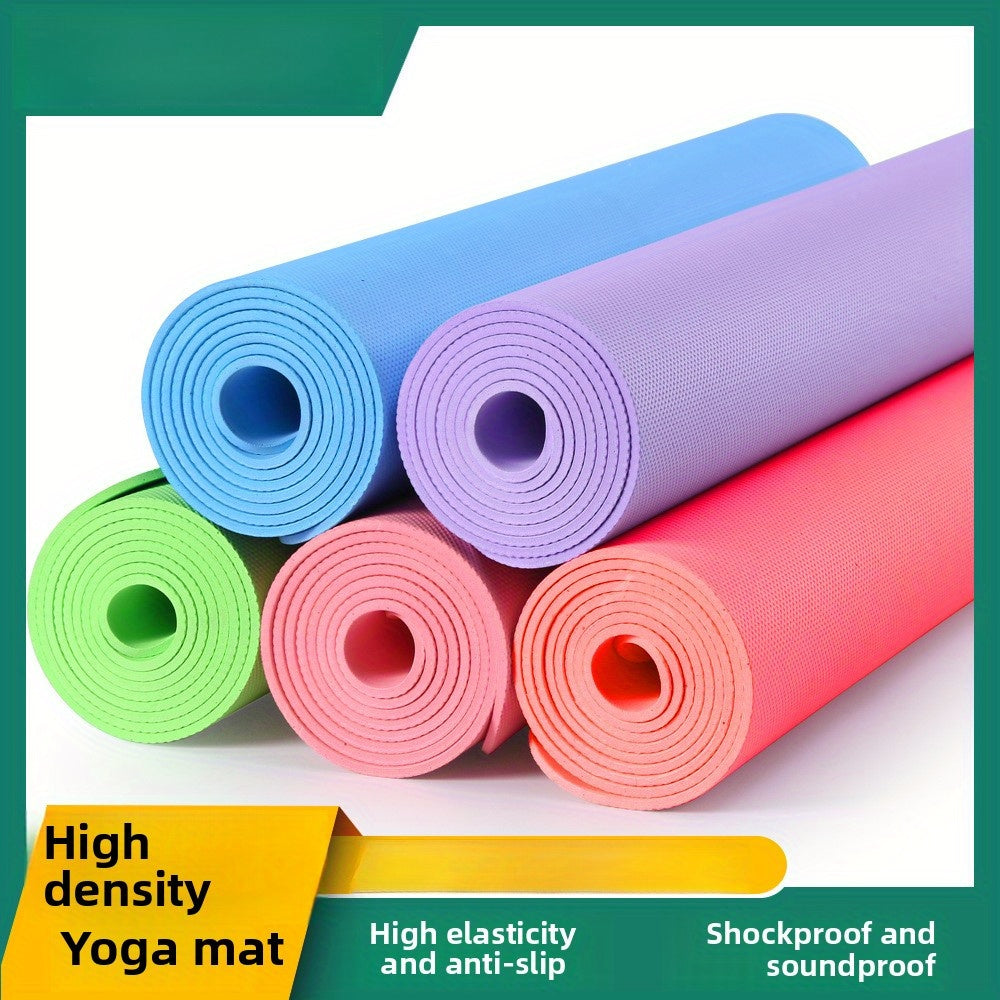 High-Density EVA Yoga Mat – Non-Slip, Shockproof & Sweat-Absorbent, Lightweight Portable Mat for Yoga, Pilates & Home Gym (Purple, Blue, Green, Pink, Red)