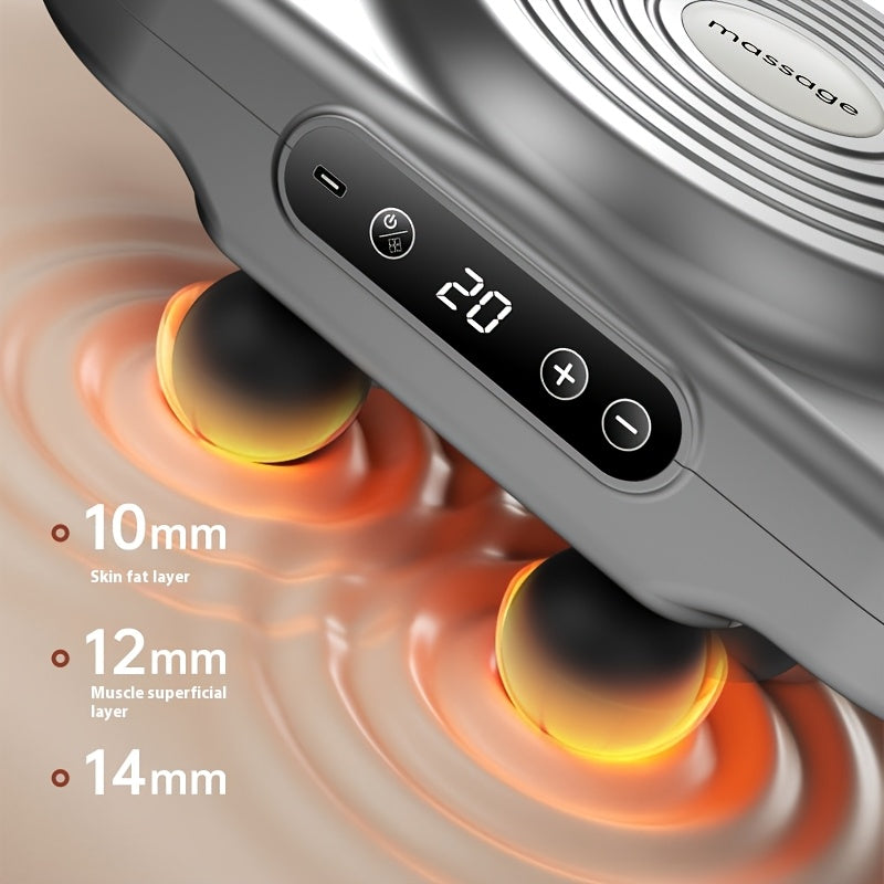 6-Head Percussion Massage Gun — Deep Tissue Massager, 44.1 lb (20 kg) Force, 9,600 RPM, 14 mm Travel, Rechargeable 1800mAh for Neck Back Legs Feet