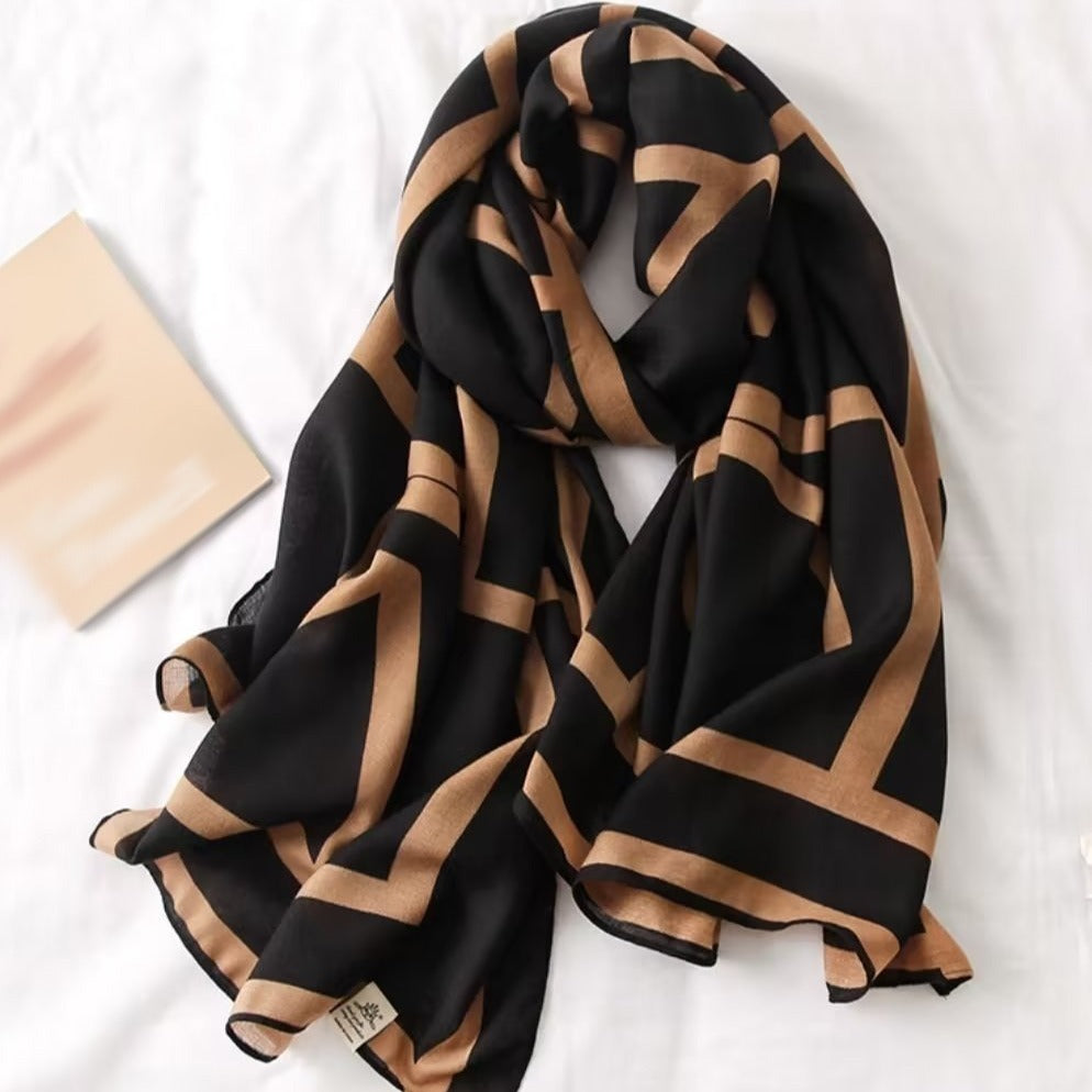 Lightweight Winter Scarf for Women, Imitation Silk Shawl Neckerchief Wrap