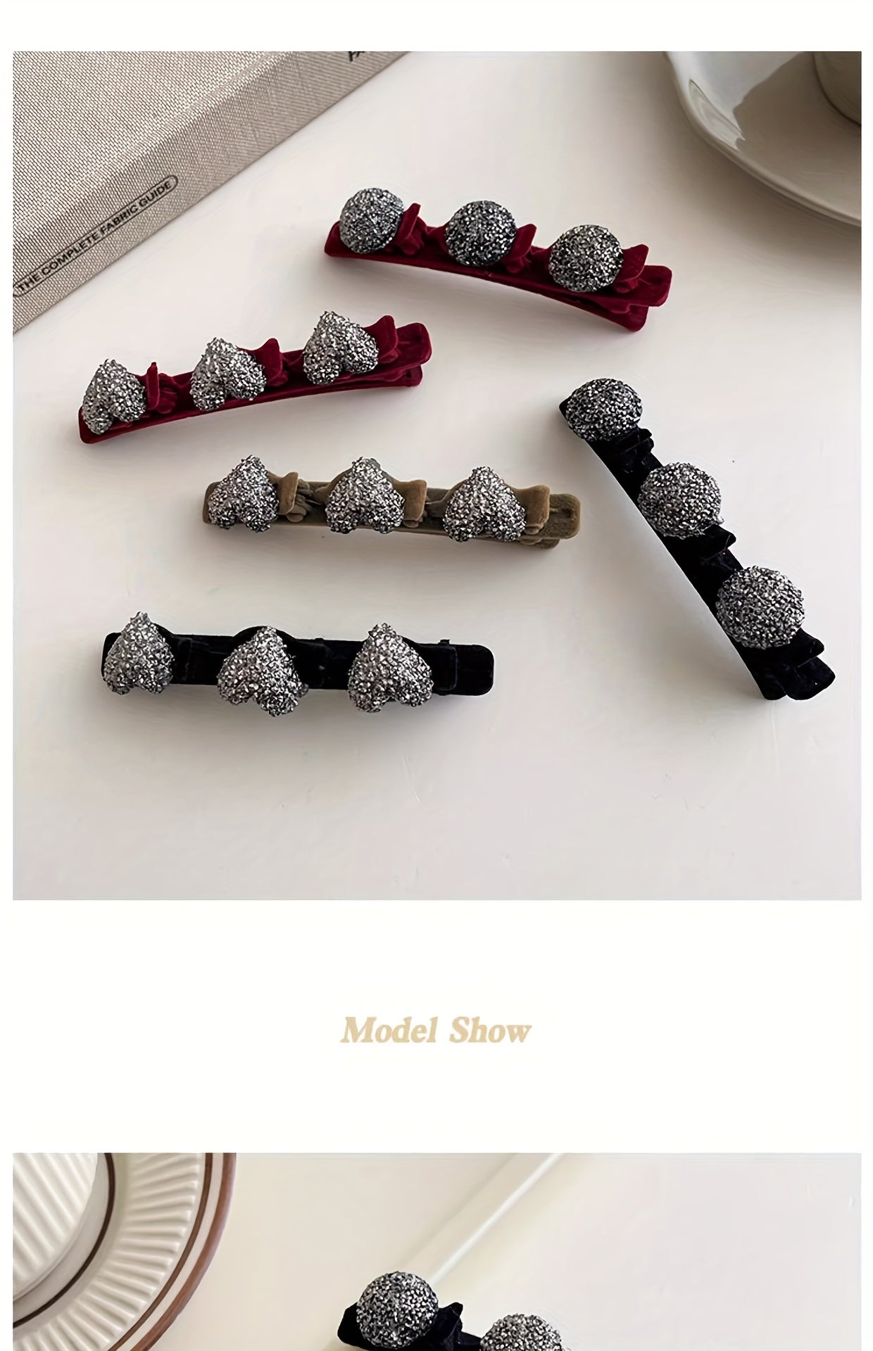 Sparkling Braided Rhinestone Hair Clips for Women Duckbill Barrettes Hairpins