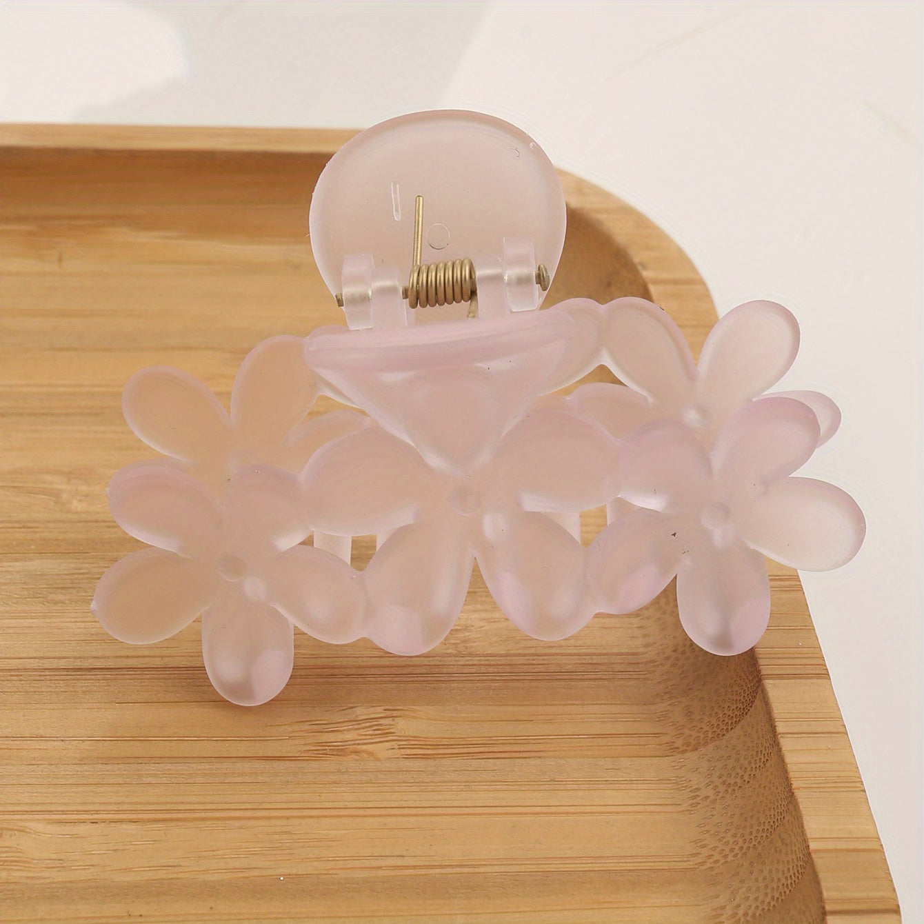 Bohemian Flower Hair Claw Clip - Solid Color Plastic Ponytail Hair Clip for Women