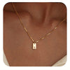 Initials Necklace for Women, 14K Gold Plated Delicate Monogram Pendant, Personalized Name Jewelry Gift