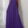 Women's Plus Size Sleeveless Maxi Dress - Elegant A-Line Solid Color, Medium Stretch for Spring & Summer