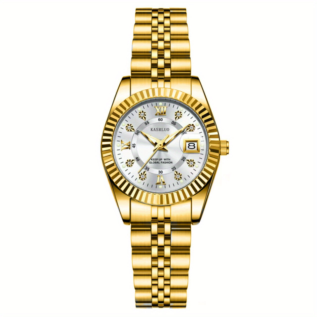 Elegant Women's Mechanical Watch - Gold Stainless Steel Band, Blue Dial, Boho World-Time Wristwatch, Ideal Gift