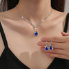 3-Piece Rhinestone Bridal Jewelry Set — Sparkling Necklace & Earrings for Evening Gown