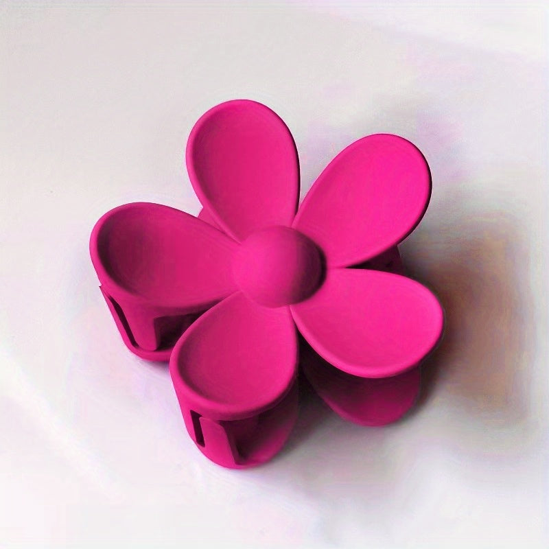 Flower Frosted Candy Hair Claw Clip – Non-Slip Strong Hold Jaw Clip for Women & Girls