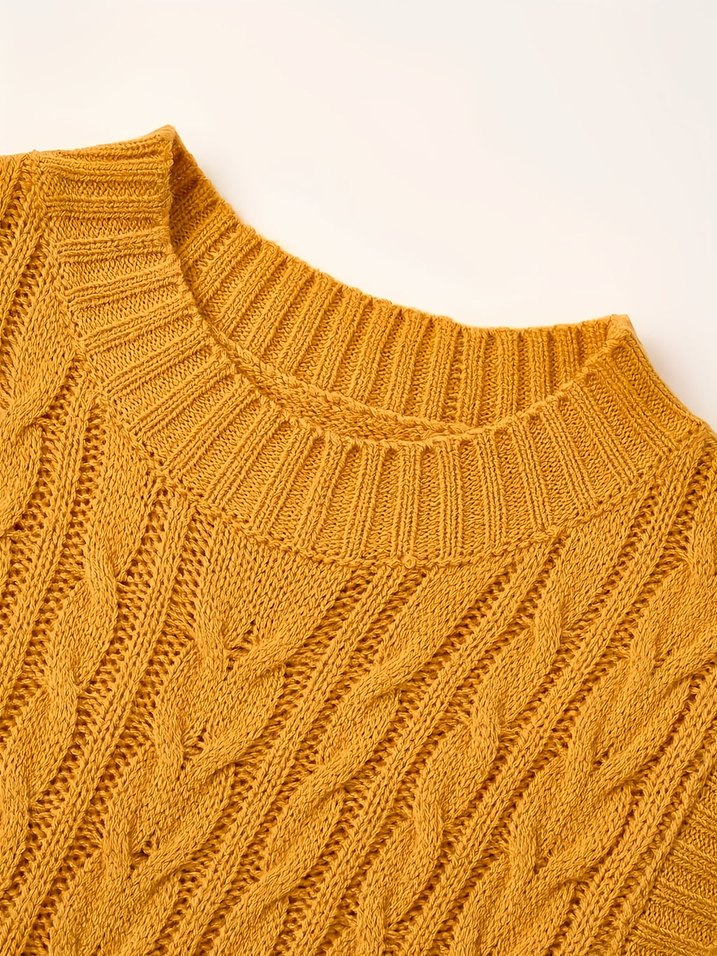 Round Neck Twist Corduroy Sweater Dress — Long Sleeve Knit, 100% Acrylic