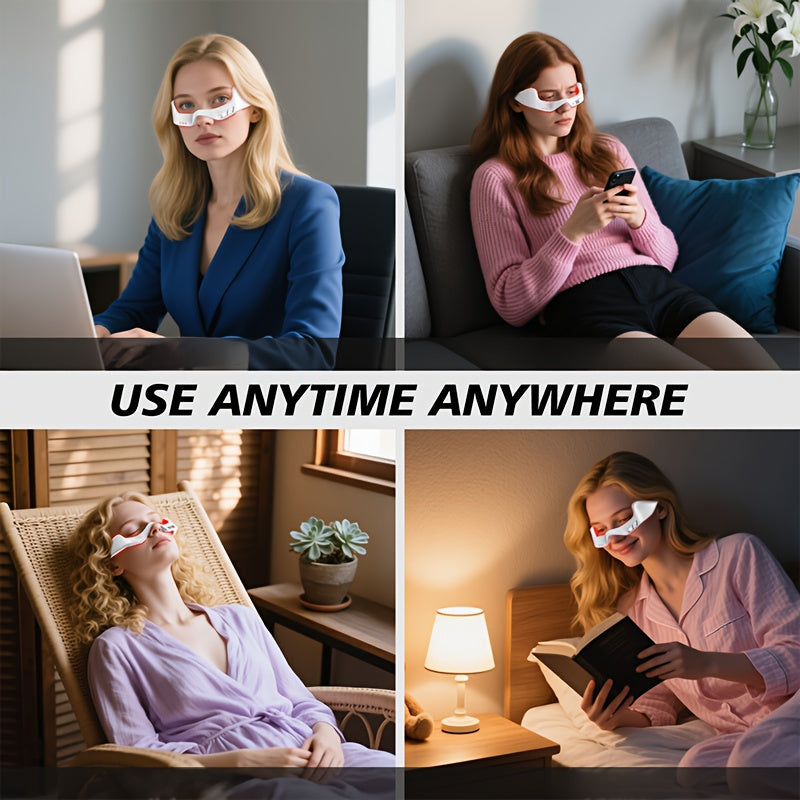 Aogled 3D Eye Massager USB Rechargeable – 4 Modes, 3 Intensity Levels | Relaxation & Beauty Eye Care Gift for Women