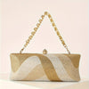 Sparkling Rhinestone Petite Evening Clutch with Detachable Wrist Strap & Long Chain