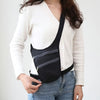 Women's Adjustable Waist Bag — Sporty Nylon Zipper Belt Pack for Travel & Outdoor (Black)