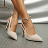 Women’s Pointed-Toe Stiletto Heels – Canvas & Man-Made Upper, Rubber Sole, High Heel, All-Season