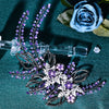 Baroque Bridal Headpiece with Purple Rhinestones - Handcrafted Wedding Hair Accessory, Movie-Star Inspired