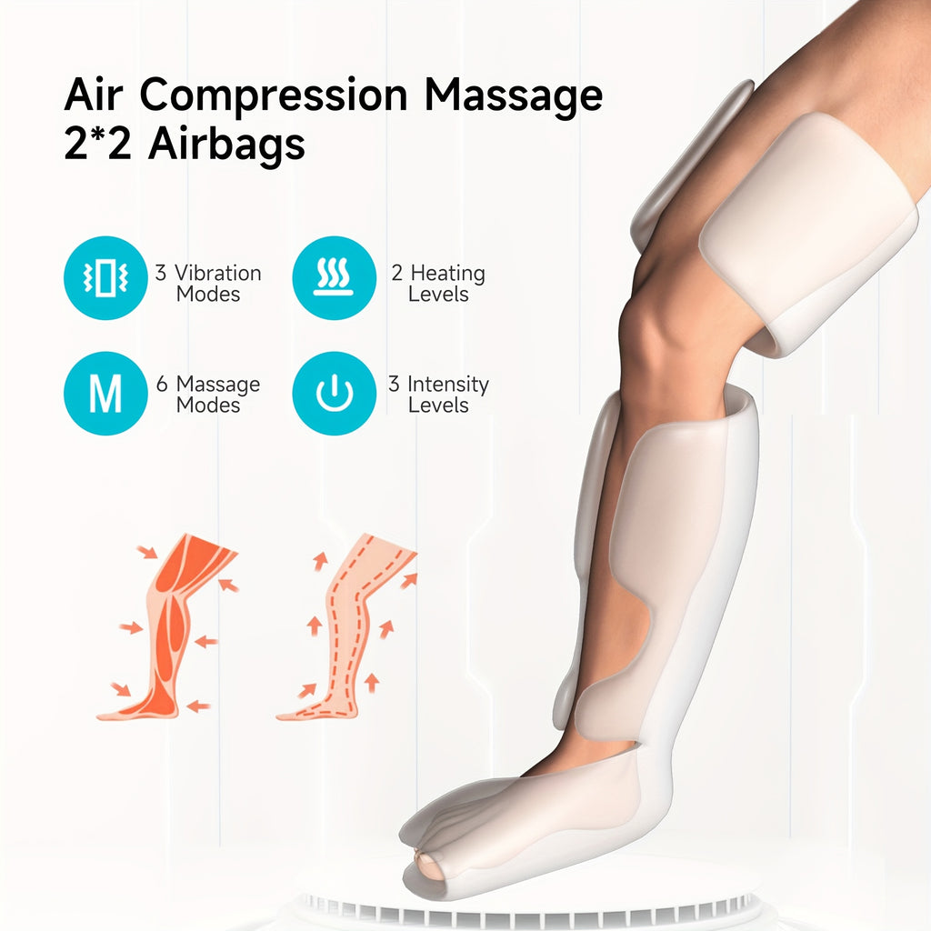 ALLJOY Full Leg Heat Massager — Foot, Calf & Thigh Compression, 6 Modes, 3 Intensities, 2 Heat Levels — Gift for Mom & Dad