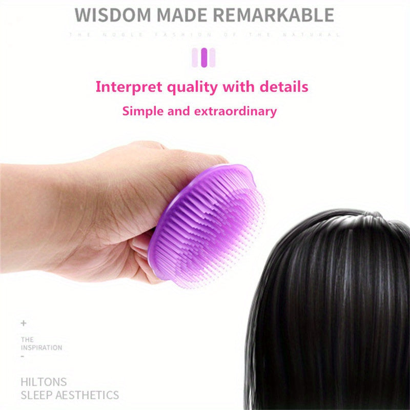 Scalp Massaging Shampoo Brush - Soft Plastic Bristles Hair Washing Comb with Durable ABS Handle for All Hair Types