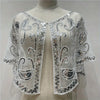 Beaded Sequin Shawl Short Mesh Capelet – Sparkle Party Wrap Cover-Up, 18 in (46 cm)