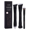 2-Pack Double-Ended Foundation & Contour Makeup Brushes with Travel Case - Round, Flat & Beveled Soft Fiber