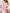 Plus Size V-Neck Long Sleeve Sweater Dress with Single Button Closure, Soft Pink Loose-Fit Casual Chic