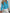 Turquoise Deep V-Neck Pleated Blouse with Lantern Sleeves - Long Sleeve Non-Sheer Polyester Top for Women, Spring & Fall