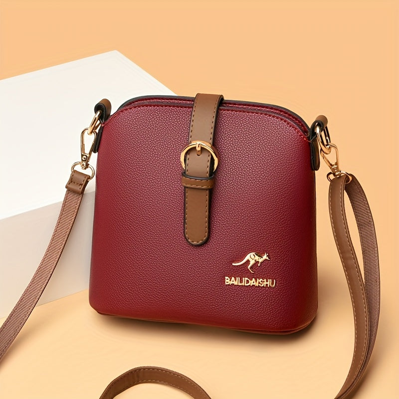 Elegant Women's Small Bucket Shoulder Bag, Lightweight Crossbody for Travel & Shopping