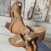 Women's Platform Slip-On Sandals, Chunky Block Heel, Soft PU Sole, Ankle-Strap Open Toe