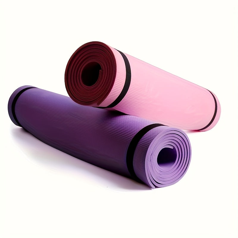4mm High-Density EVA Yoga Mat with Carrying Strap – Lightweight Thick Cushioned Exercise Mat for Yoga, Pilates & Home Gym (Pink, Purple, Blue)