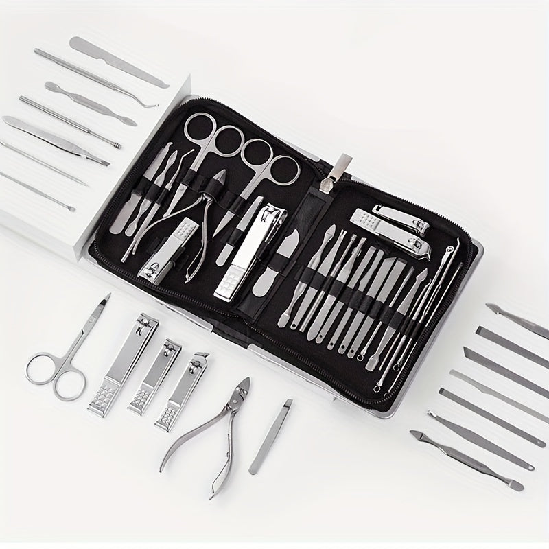26-Piece Professional Nail and Pedicure Kit - Manicure Set with Clippers, Cuticle Nipper & Scissors