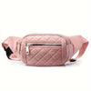 Plaid Fanny Pack Double Zipper Crossbody Bag with Adjustable Strap