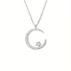 Celestial Star and Moon Pendant Necklace – Gold-Tone CZ Accent, Dainty Layering Jewelry Gift for Her
