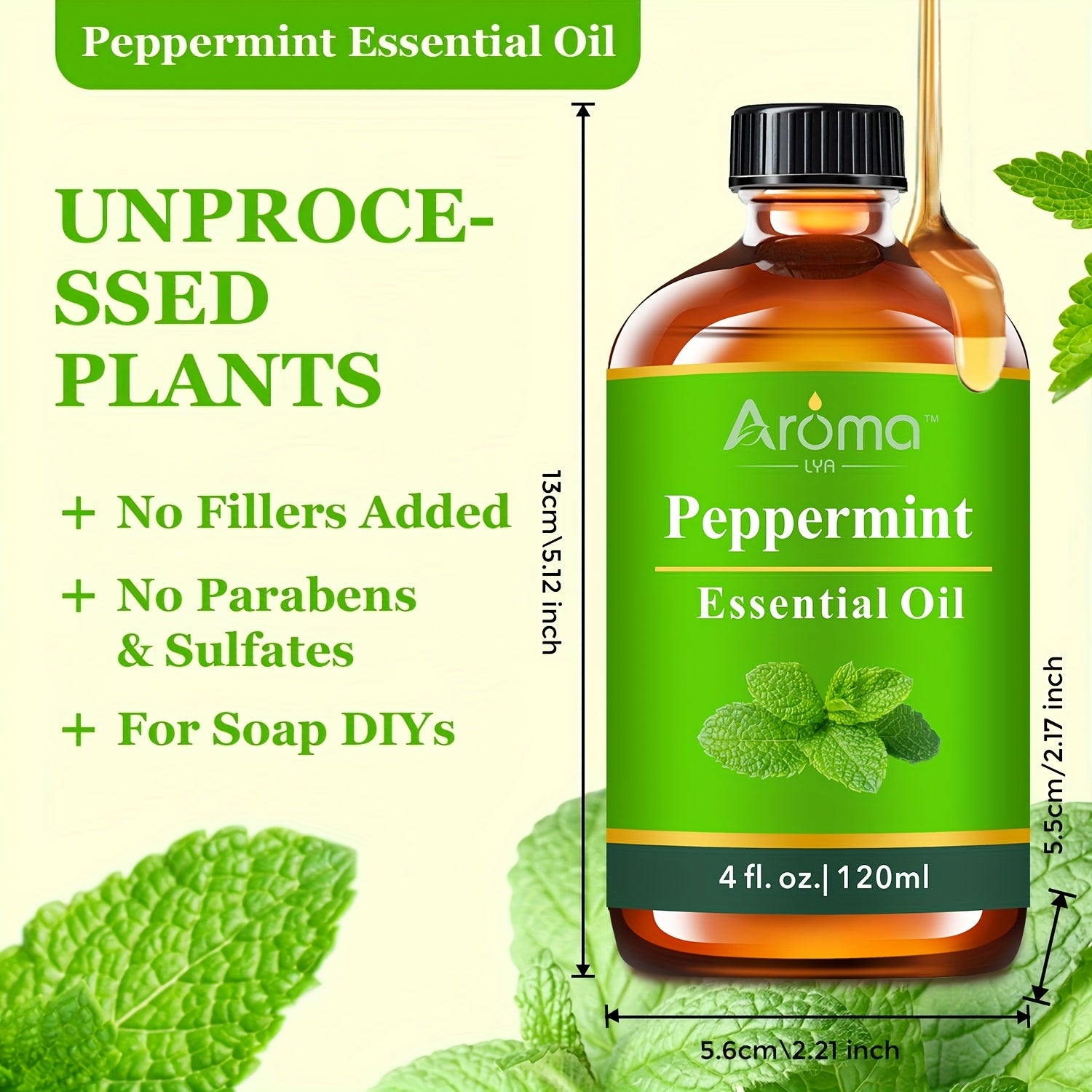 4 fl oz (118 ml) Natural Essential Oil Set – Lavender, Eucalyptus, Frankincense, Lemon, Sweet Orange, Peppermint – Aromatherapy Oils for Diffusers, Candles, Soap Making & Car Freshener